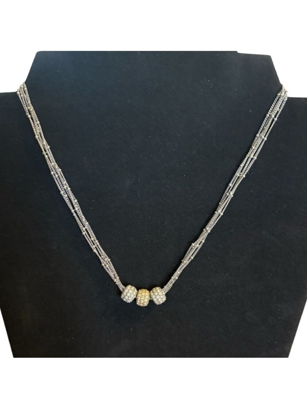 Multi-strand Women’s Silver Spherical Necklace